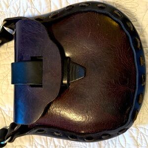 New leather saddle purse . Hand made high end leather .